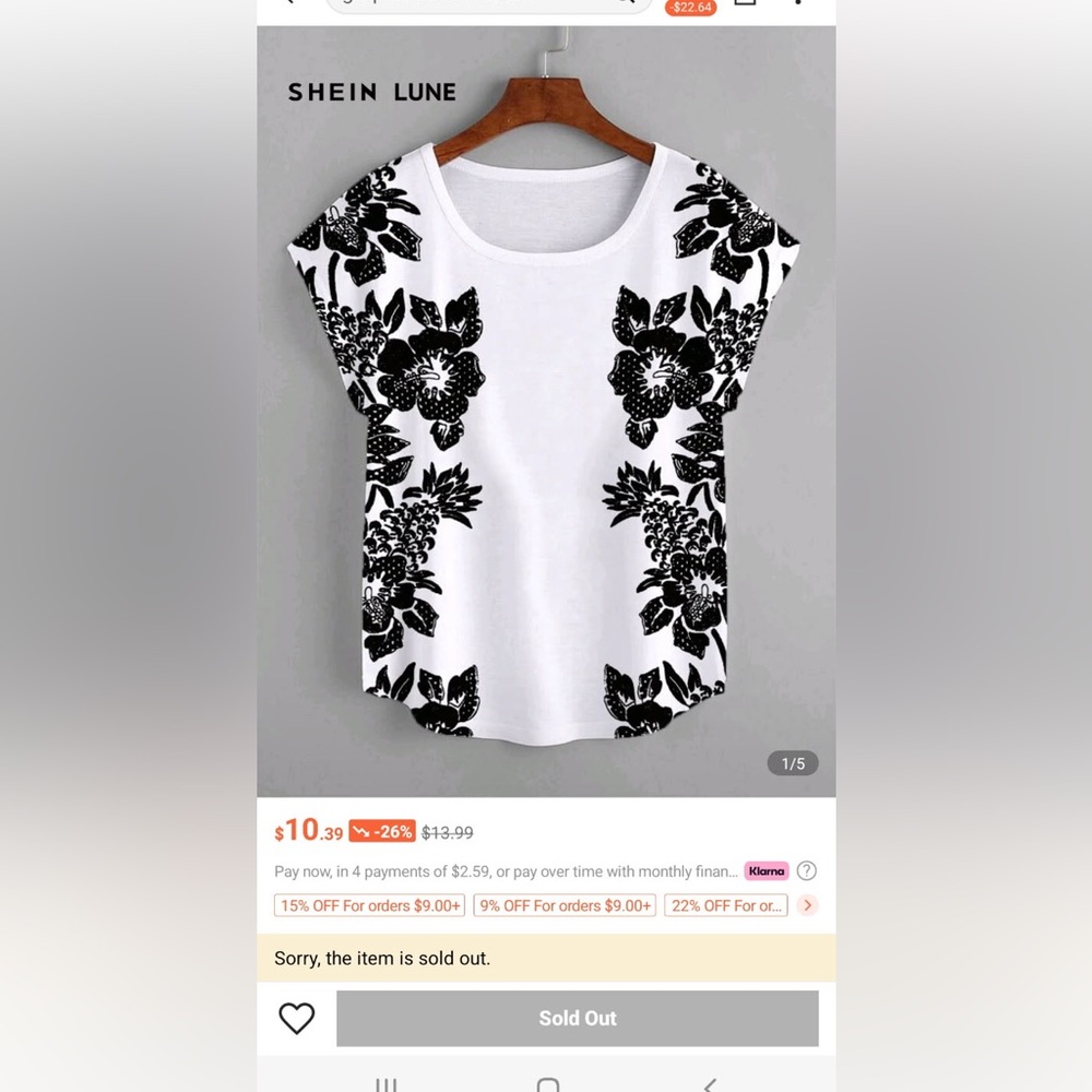 Black and White Floral Women's Top
